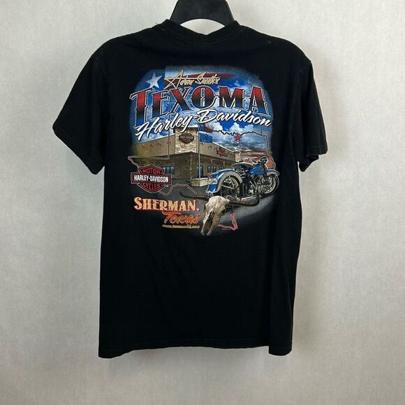 Harley-Davidson Motorcycle Tshirt Texoma Sherman TX Sz M Black Short Sleeve 2012 - Picture 5 of 8